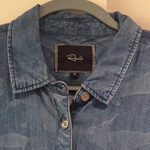 Rails denim/camo button down - Picture 2 of 3